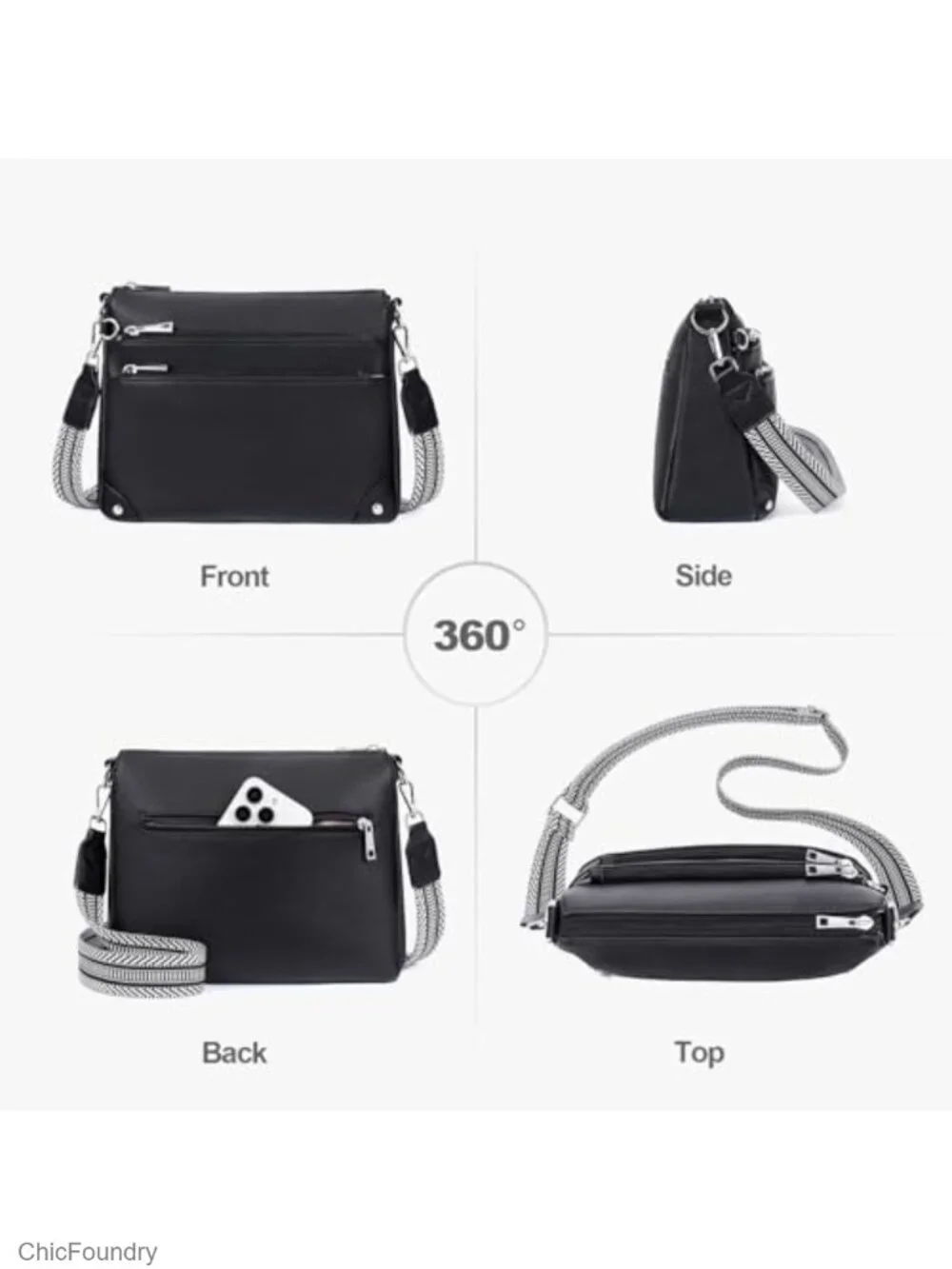 Crossbody Bag for Women with RFID Travel Purse Medium Shoulder Bag Adjustable